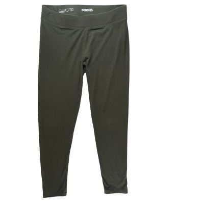 Sonoma Leggings Womens L Short Green Mid Rise Stretch Workout Athleisure